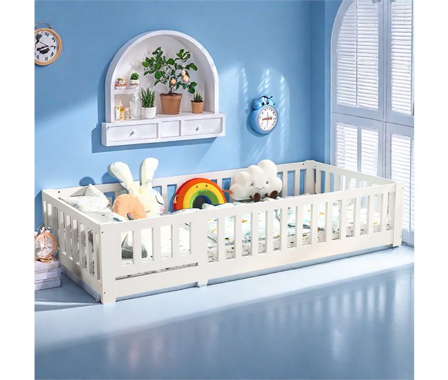 Cama|tablero, anticaída, cama individual Blanco