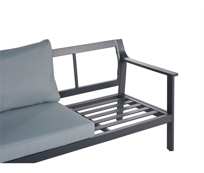 Beliani Sofá de jardín Aluminio KIATO Gris Oscuro