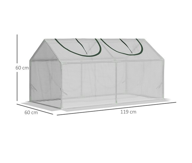 Invernadero de Terraza Acero, PE Outsunny Blanco