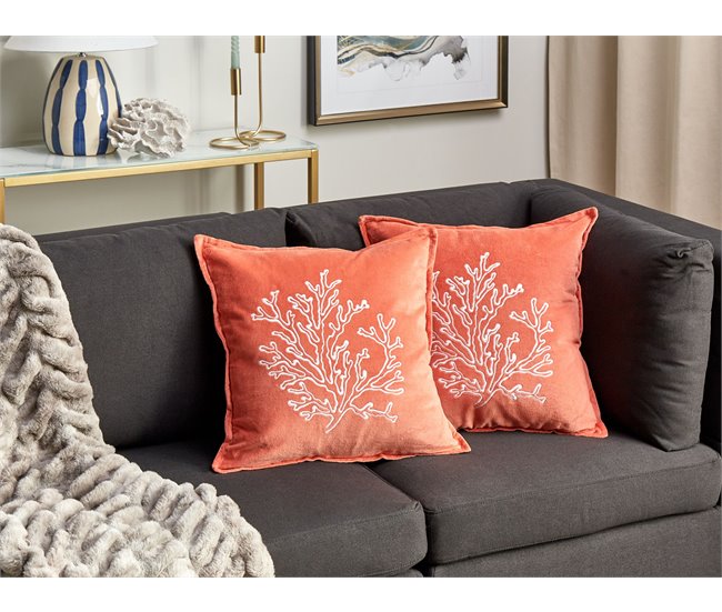 Beliani Cojín decorativo NORI 45x45 Naranja