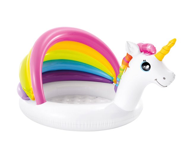Piscina hinchable para bebé con toldo unicornio INTEX Multicolor