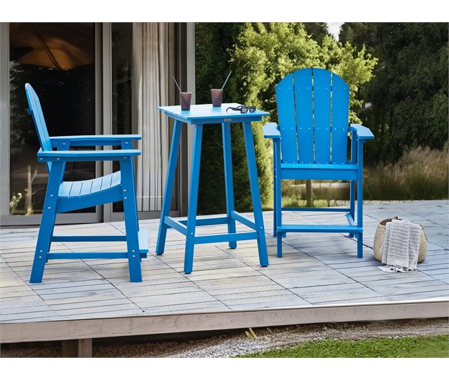 Beliani Conjunto bistro ADIRONDACK Azul