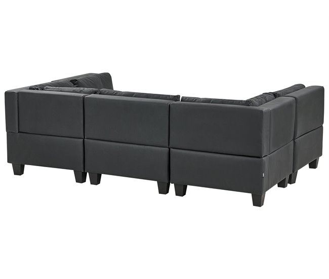 Beliani Sofá modular Piel sintética UNSTAD Negro
