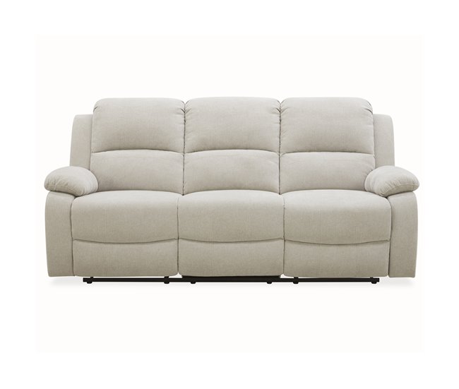 Sofá 3 plazas 2 asientos relax eléctrico RYAN Gris Claro