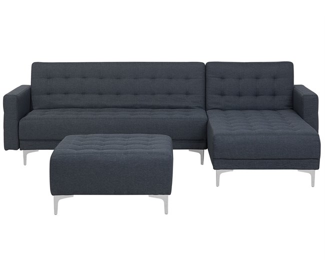 Beliani Sofá modular Poliéster ABERDEEN Gris Oscuro