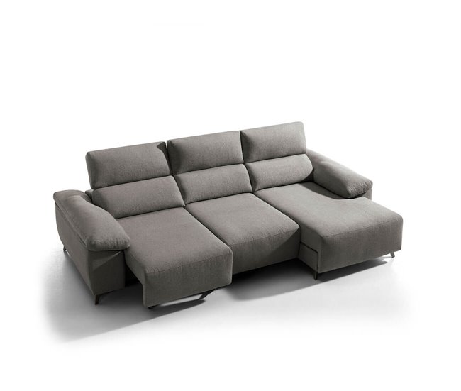 Chaise longue eléctrica BALIO derecha 3 plazas visón Vison