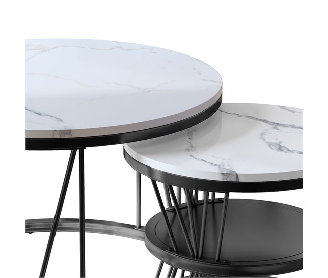 Mesa de centro, mesa auxiliar, mesa de esquina. 70x45 Blanco