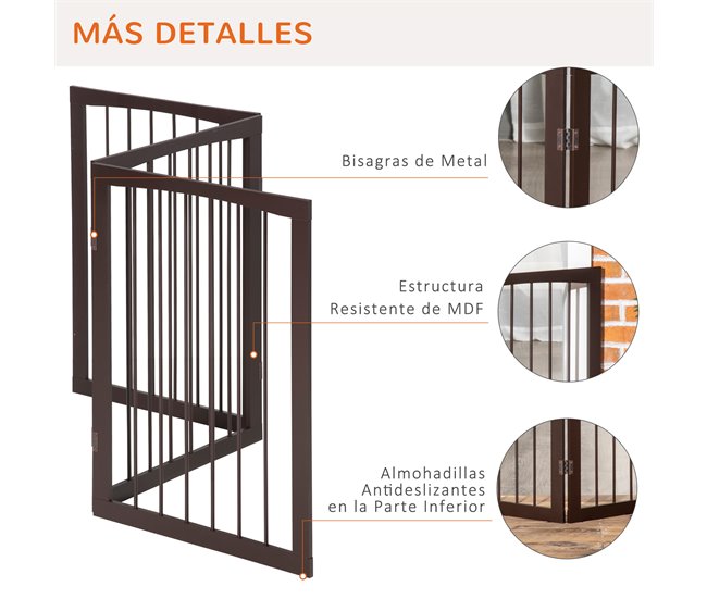Barrera de Seguridad MDF PawHut Marron