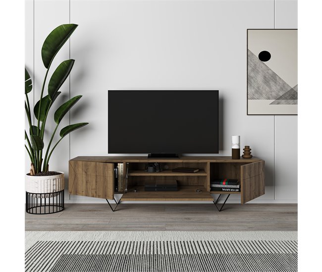Mueble tv 3 puertas 160 cm GIACOMO Marron