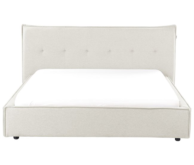 Beliani Cama de agua Lino LESTRE 201x221 Crema