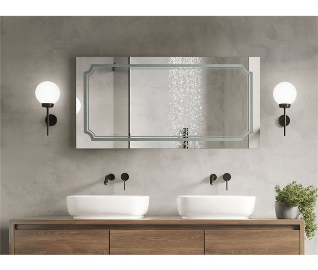 Beliani Espejo de baño ARROMACHNES Gris