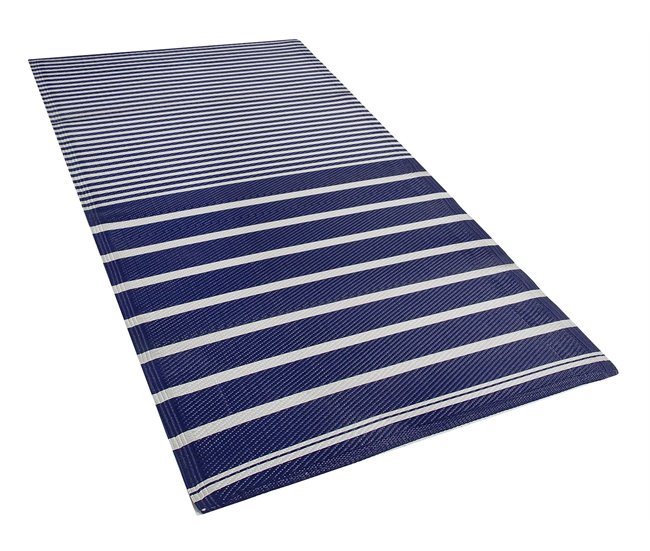 Beliani Alfombra de exterior HALDIA 90x180 Azul Marino