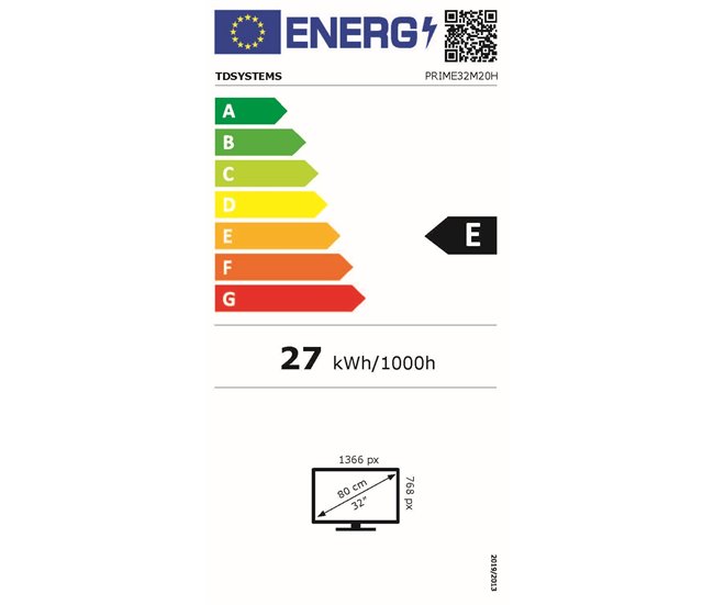 Televisor 32 pulgadas - TD Systems PRIME32M20H Negro