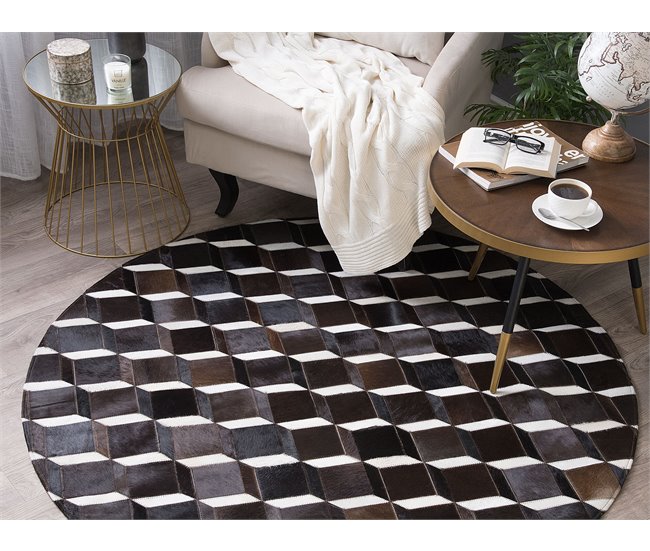 Beliani Alfombra de pelo corto ALPKOY 140x140 Marron