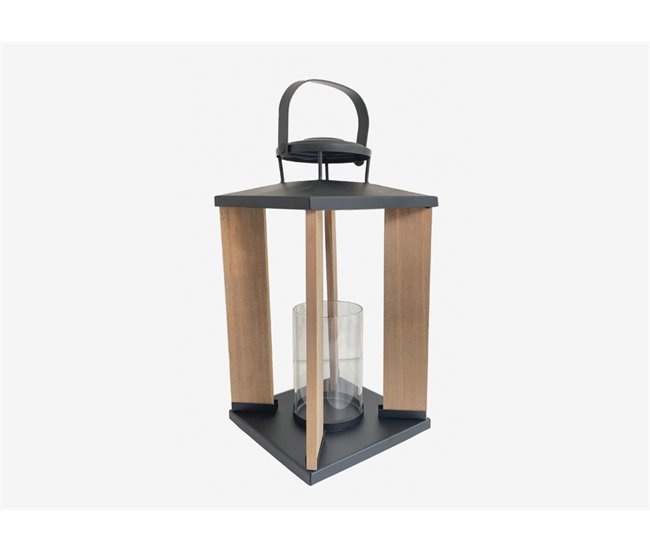 Farolillo decorativo ERIN marca ECOANYA Negro/ Madera