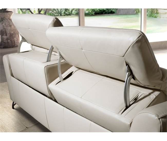 ANGEL CERDA Sofá relax 3 plazas piel Arena