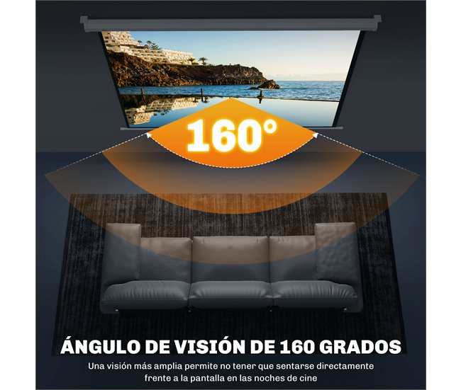 Pantalla Proyector Plástico HOMCOM Blanco