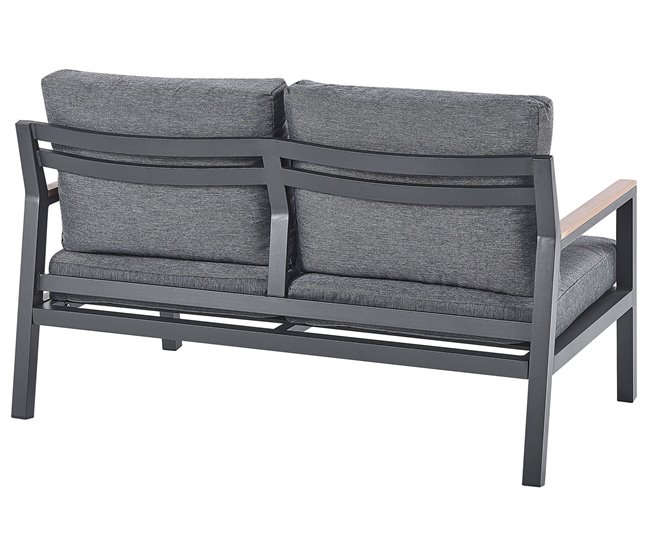 Beliani Conjunto de jardín Aluminio DELIA Gris Oscuro