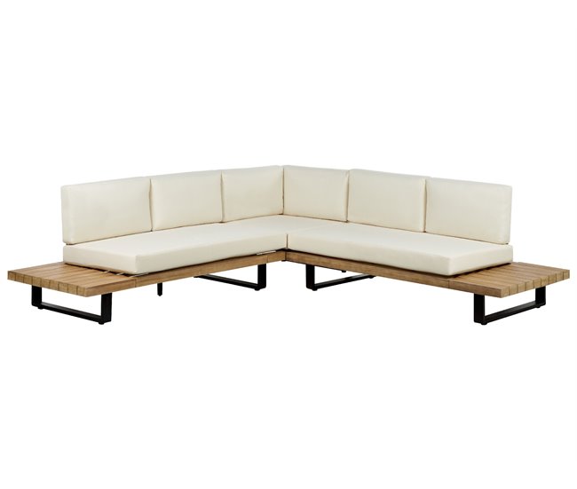 Beliani Conjunto longue MYKONOS Blanco/ Beige