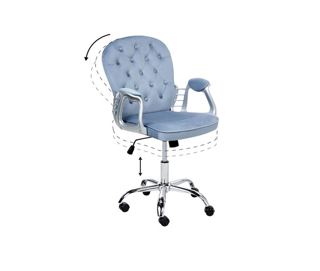 Beliani Silla de oficina PRINCESS Azul Claro