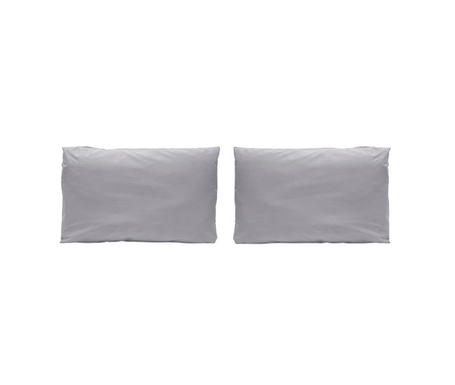 2 Fundas de almohada 100% algodón percal PURE 50x75 Gris Claro
