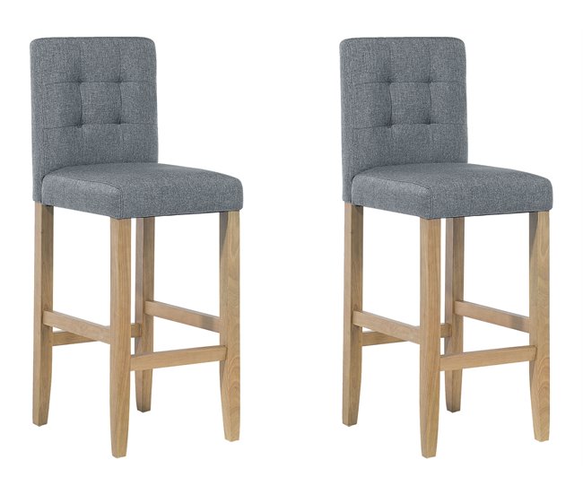 Beliani Silla de bar MADISON Gris