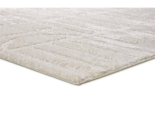 Alfombra geométrica con relieve BLANCHE - ATTICGO 80x150 Blanco