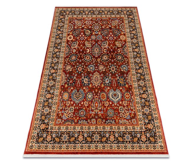 Alfombra KESHAN franjas Ornamento marco oriental 7573/53577 160x230 Multicolor