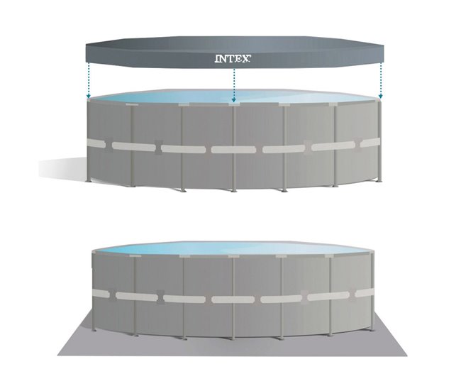 Piscina elevada redonda INTEX Ultra XTR Frame 488x122 cm con depuradora Gris