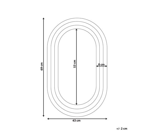 Beliani Espejo MASSILLY 43x4 Blanco