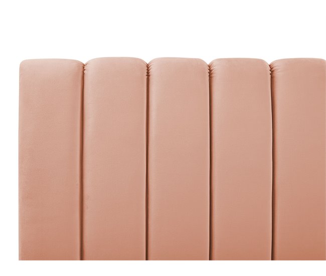 Beliani Cama con somier Terciopelo MARVILLE 162x225 Arena