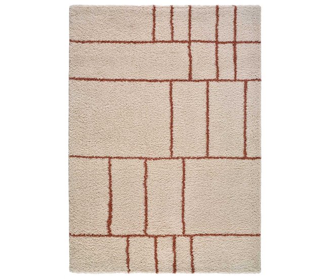 Alfombra shaggy geométrica HELIA - ATTICGO 80x150 Cobre