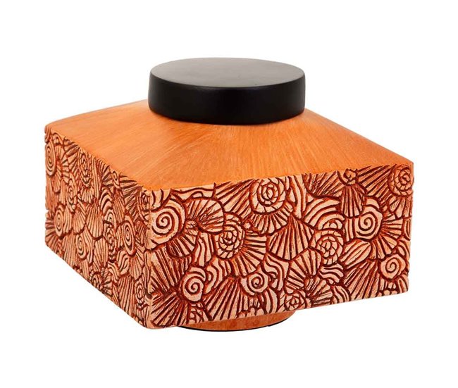 Caja decoración de poliresina Naranja
