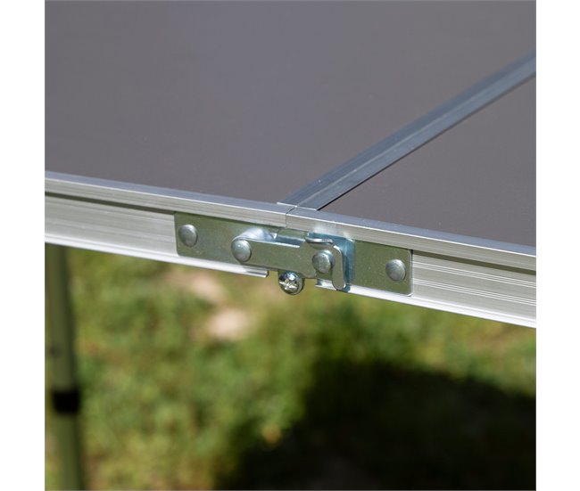 Aktive Mesa plegable regulable aluminio con 4 taburetes Gris