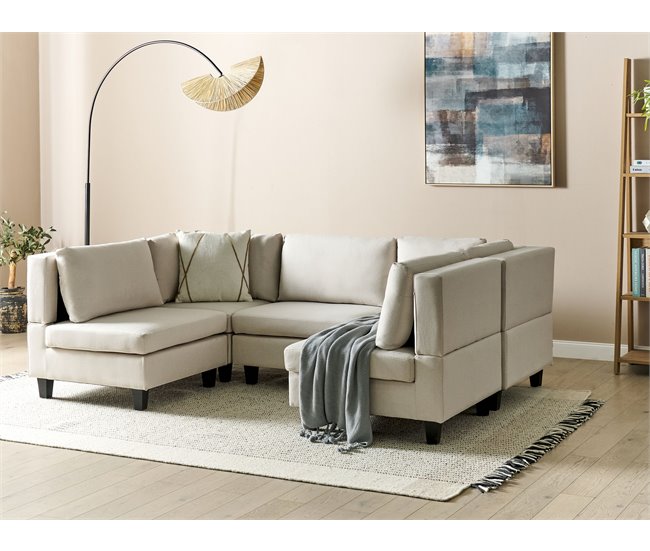 Beliani Sofá modular Poliéster UNSTAD Beige