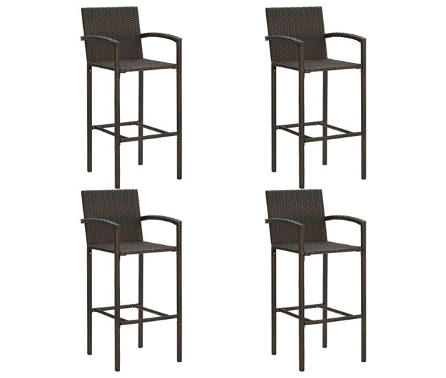 Muebles de bar de jardín   ratán PE reposabrazos Marron