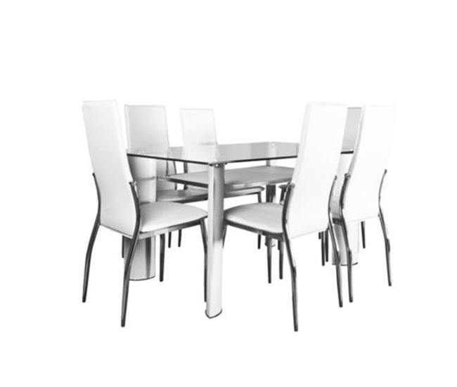 Mesa de cristal templado 150x90 Blanco