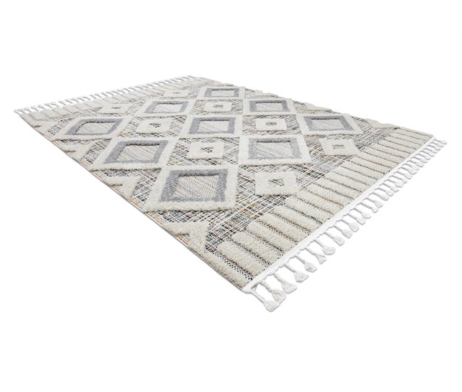 Alfombra SEVILLA Y523C diamantes Franjas Bereber marroquí 120x170 Gris