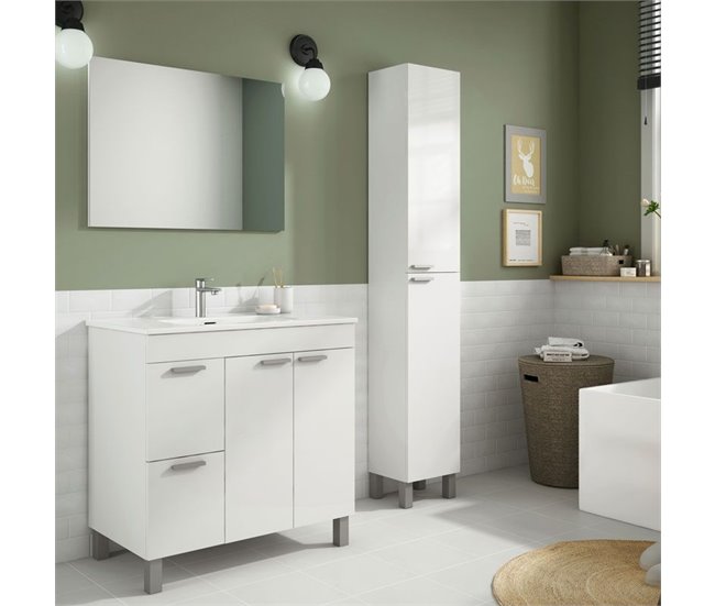 Columna de baño Koncept 2 puertas Blanco brillo Blanco