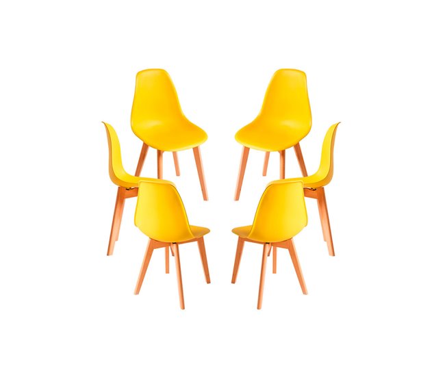 Pack 6 Sillas Kelen Amarillo