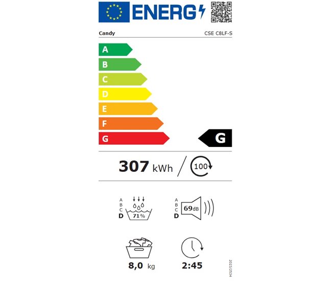 Secadora condensación CANDY CSE C8LF-S Smart Touch 8kg blanco Blanco