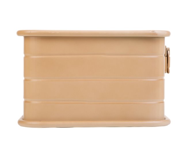 Cesto rectangular de metal impreso Marron