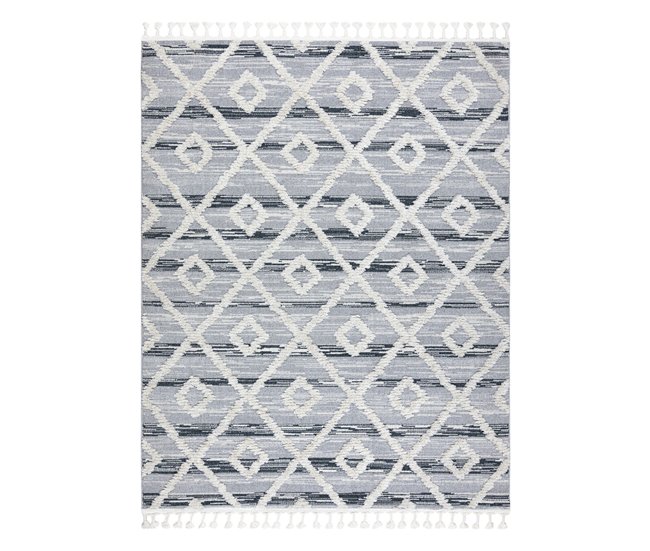 Alfombra SEVILLA Z555A conducción diamantes Franjas Bereber 120x170 Gris