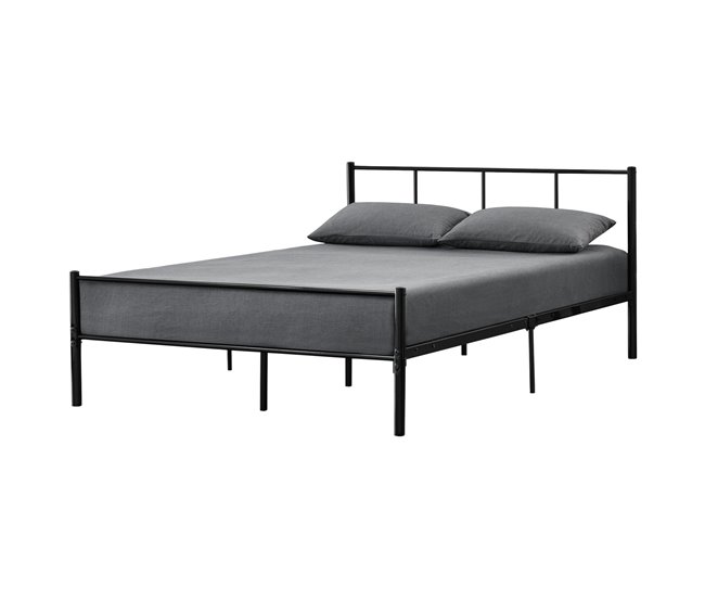 Cama matrimonio Laos con somier - metal Negro