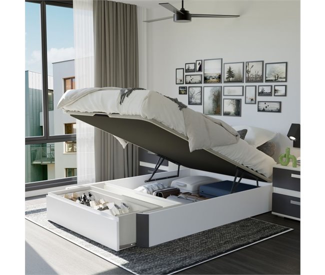 Canapé Luxury Premium 3D 135x190 Blanco/ Gris