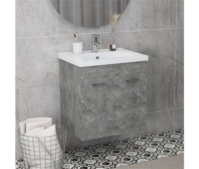 Mueble de Baño Melamina de Madera; Cerámica kleankin 60 Gris