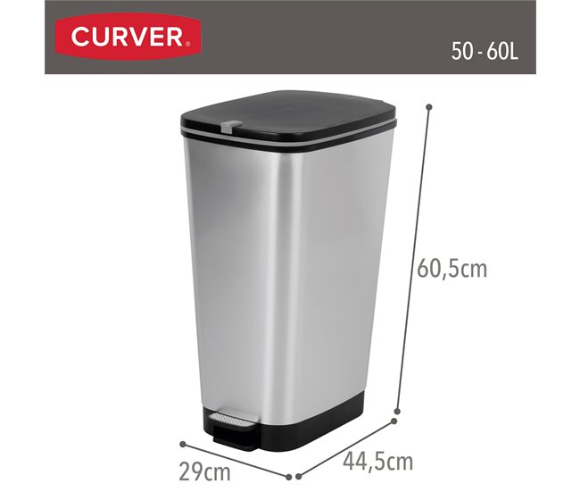 Curver Cubo de basura con pedal Chic Bin 50-60L Gris
