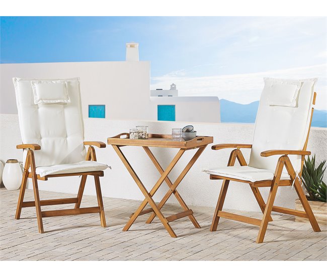 Beliani Conjunto bistro JAVA Blanco/ Beige