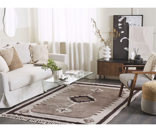 Beliani Alfombra de pelo corto GEYVE 160x230 Beige