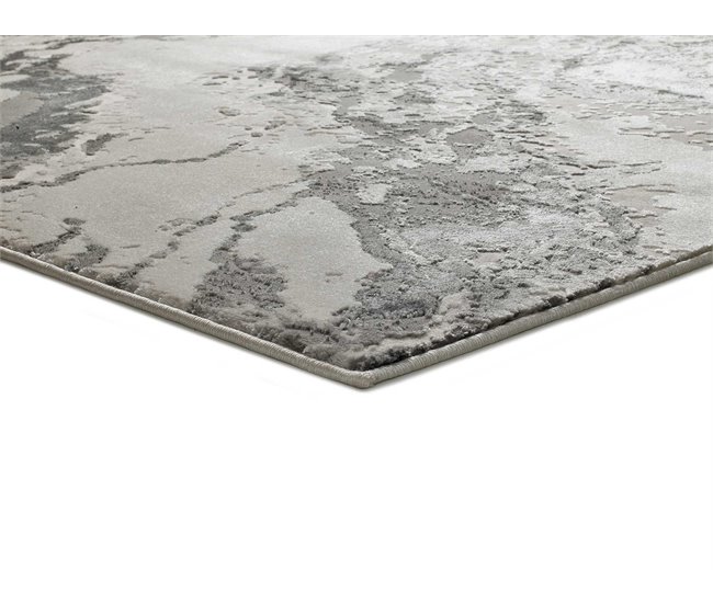 Alfombra abstracta efecto mármol con relieve AGATA - ATTICGO 80x150 Gris